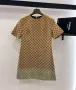 Gucci Дамска Луксозна Бежова Къса Рокля Гучи Код A602, снимка 2