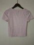 Нова дамска розова рипсена къса тениска S размер, снимка 2