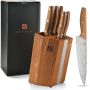 Комплект кухненски ножове EUNA с дървена дръжка, 6 ножа, снимка 1 - Прибори за хранене, готвене и сервиране - 45653710