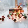 Светеща коледна украса с LED светлини, шишарки и борови клонки, снимка 4