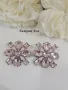 Обеци розови кристали цветя , снимка 2