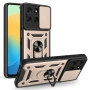 Калъф за Motorola Moto G56 5G с Въртяща се Стойка и Плъзгащо Капаче за Камера - PC + TPU, Военна защ, снимка 5