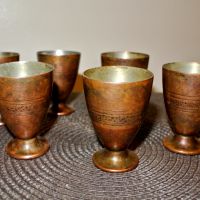 Медни чаши за ракия 50мл, снимка 4 - Антикварни и старинни предмети - 45178146