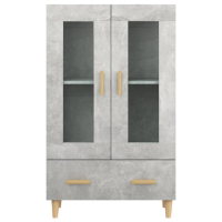 Висок шкаф, бетонно сив, 70x31x115 см, инженерно дърво, снимка 6 - Шкафове - 45017622