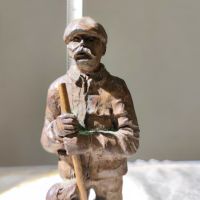 Дървена фигурка "Мъж с куче", снимка 5 - Антикварни и старинни предмети - 45498656