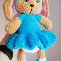 Плетена плюшена играчка - заек , снимка 1 - Плюшени играчки - 45238743