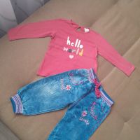 Детска блузка и дънки размер 80, снимка 1 - Бебешки блузки - 45282864