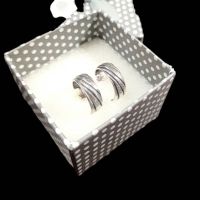 Сребърни обеци с винтчета и безплатна кутийка за подарък, снимка 2 - Обеци - 45200844