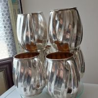 Прекрасни чаши(халби)шест броя силвер плейт(silver plate)вместимост 350 мл., снимка 14 - Чаши - 45254333