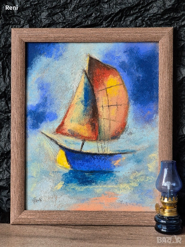 Лято, картина пастел, оригинал, снимка 1