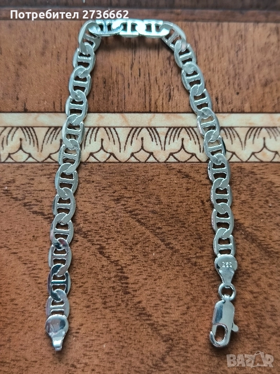 Сребърна гривна " Mariner", снимка 1
