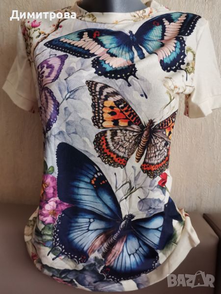 Страхотна блуза с арт принт - пеперуди, снимка 1