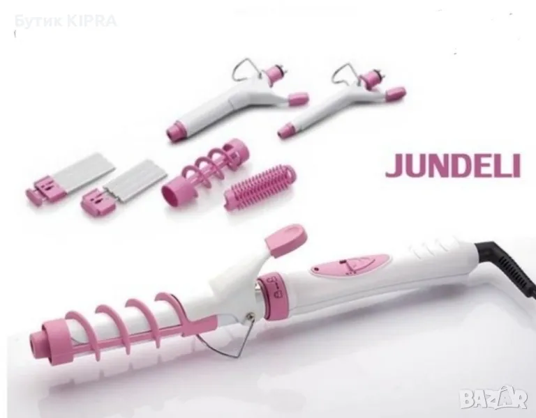 Преса за коса с 6 приставки, Jundeli 6 in 1 , снимка 1