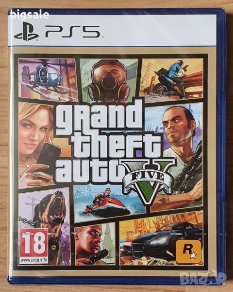 Нов запечатан диск GTA 5 Grand Theft Auto PS5 Playstation Плейстейшън, снимка 1