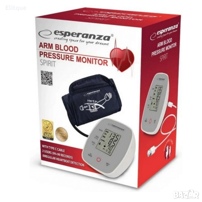 Апарат за кръвно налягане Esperanza – Точно измерване, лесно управление и спокойствие у дома, снимка 1