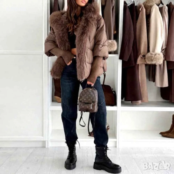 Ефектно яке - кафяво, снимка 1