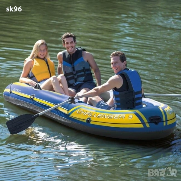 Триместна надуваема лодка Challenger 3 – 2.95×1.37×0.43м – Intex , снимка 1