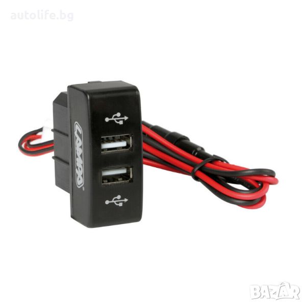 Двойно USB зарядно букса 12V 24V LAMPA за камиони MERCEDES ACTROS MP3, снимка 1