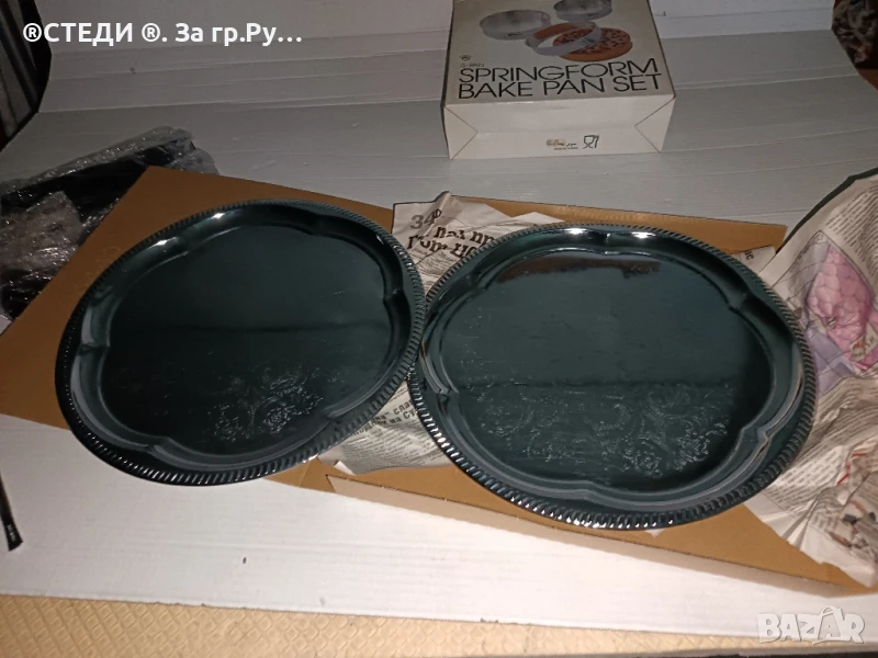 Кръгло хромирано плато 35 см, снимка 1