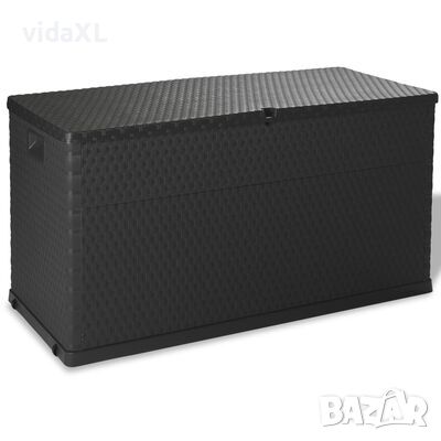 vidaXL Градински сандък за съхранение антрацит 120x56x63 см PP ратан（SKU:43711, снимка 1