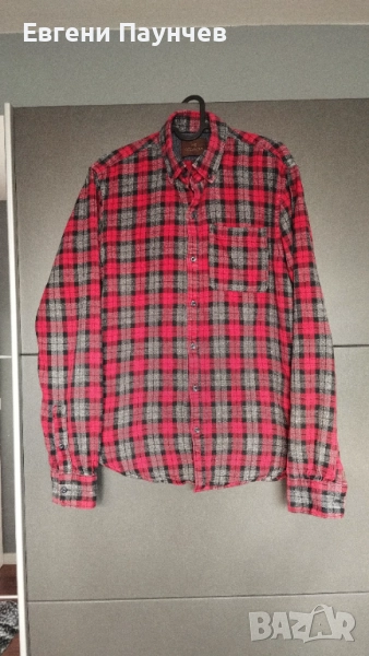 Scotch & Soda мъжка бархетна риза Размер L в червен цвят , снимка 1