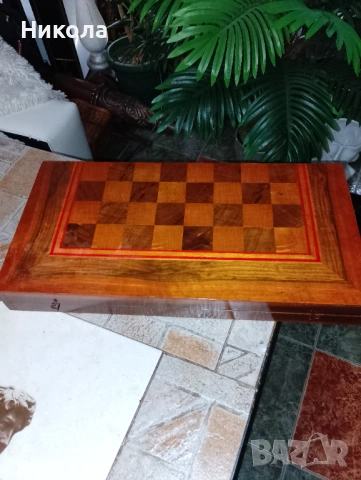 Шах-табла48/48 с дървени фигури и пулове, снимка 5 - Шах и табла - 43029726
