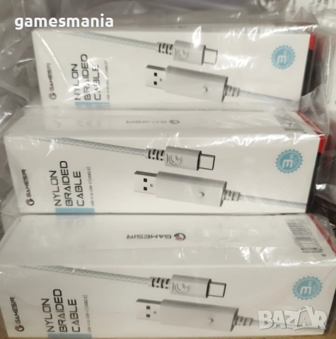 GameSir 3M USB Type-C / Data Transfer / Кабел/ White & Cyan/ Black & Red, снимка 3 - Аксесоари - 54067188
