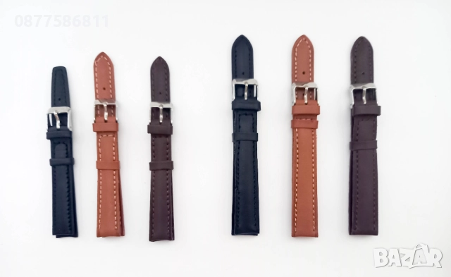 НОВА КАФЯВА КОЖЕНА КАИШКА ОБШИТА С БЯЛ ШЕВ/КОНЕЦ. ЛУКСОЗНИ КОЖЕНИ КАИШКИ ЗА ЧАСОВНИЦИ С БЯЛ ТИГЕЛ., снимка 5 - Каишки за часовници - 51612183