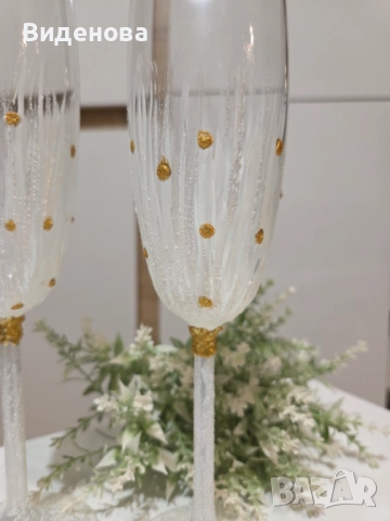 Продавам ръчно рисувани сватбени чаши, снимка 2 - Други - 52723624