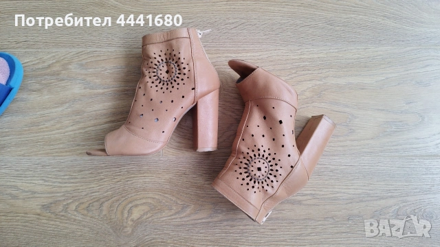 обувки от естествена кожа с ток, снимка 4 - Дамски обувки на ток - 53580731