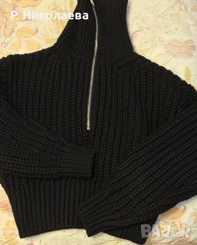 Къс пуловер с вълна H&M 