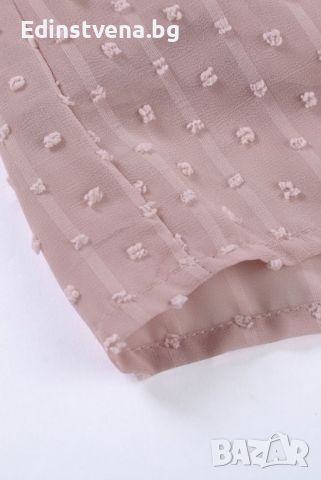 Дамска блуза в розово с къс ръкав и принт на точки, снимка 16 - Други - 46413885