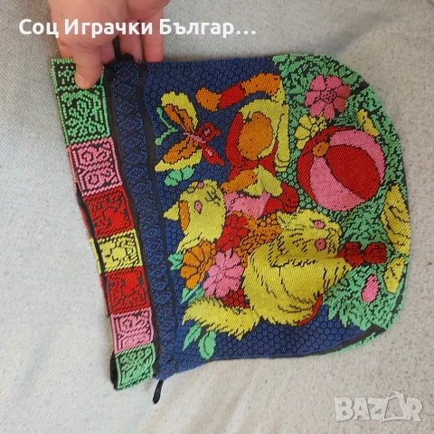 Стара Соц Голяма Детска Манистена Торба с Котета, снимка 6 - Колекции - 53808448