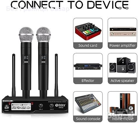 Нова Двойна VHF Система за Микрофони с Ясен Звук до 80м за караоке, снимка 7 - Микрофони - 45643077