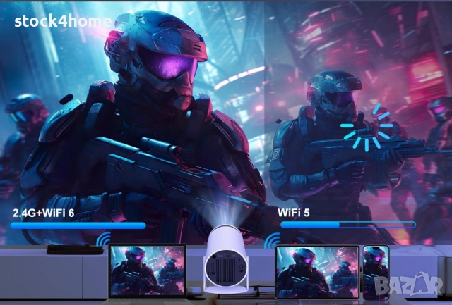 Видеопроектор HY300, 4K 1080P, Android 11, WiFi 5G, Bluetooth 5.0, бял, снимка 11 - Друга електроника - 52428749