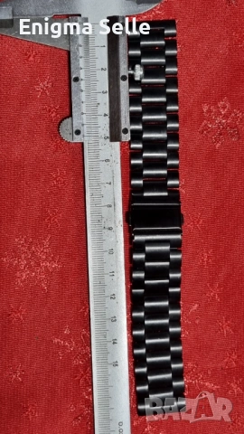 Метална верижка за часовник, черна , 22 мм , снимка 6 - Каишки за часовници - 53479278