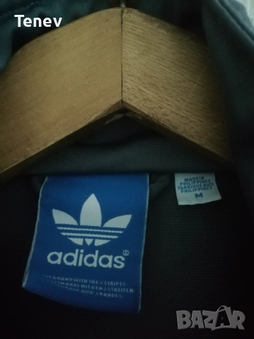 Adidas Originals Firebird Gray/Blue оригинално горнище ретро vintage сиво Trefoil , снимка 5 - Спортни дрехи, екипи - 48475585