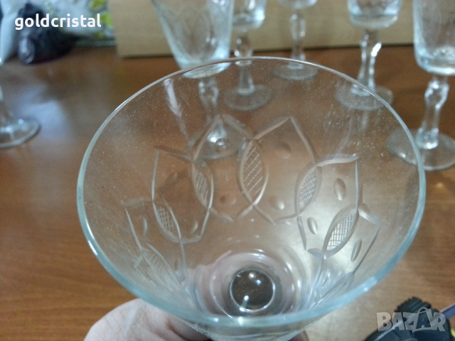Стъклени чаши с гарафа  гравирани , снимка 13 - Антикварни и старинни предмети - 36401849