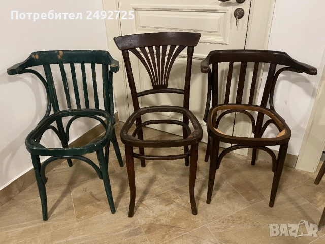 Стари мебели столове тонет закачалка виенска маса, снимка 3 - Столове - 51555457