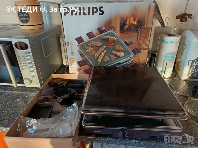 грил с каммена плоча Philips Magma HD