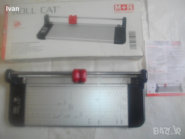 НОВ Немски оригинален РОЛКОВ НОЖ ЗА РЯЗАНЕ НА ХАРТИЯ до 32 см А 4 ROLL CAT РЕЗАЧКА ТРИМЕР, снимка 3 - Други инструменти - 54033969