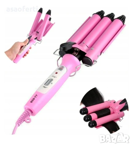 Професионална тройна маша за ретро вълни Junjun JJ-928 (180°C - 210°C), снимка 5 - Маши за коса - 53383210