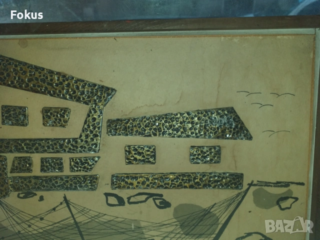 Стара интересна картина Несебър подписана и датирана, снимка 4 - Антикварни и старинни предмети - 53363549