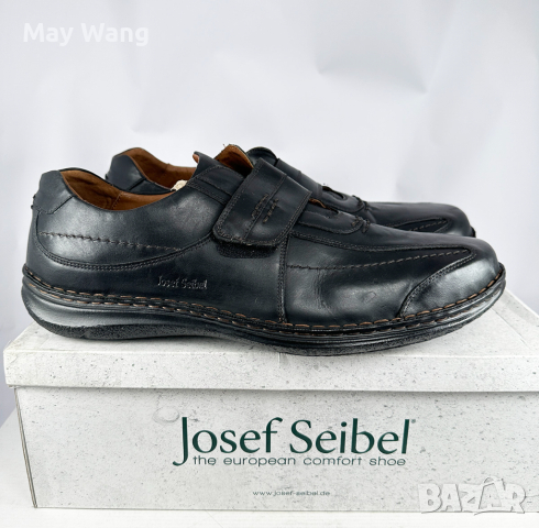 Мъжки обувки Josef Seibel, Естествена кожa, Размер 50, Широки, Черни, Нови, снимка 3 - Спортно елегантни обувки - 44961214