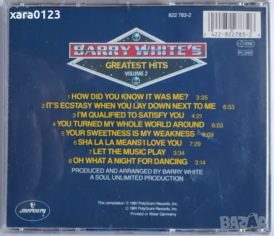 Barry White – Barry White's Greatest Hits Volume 2, снимка 2 - CD дискове - 47729192