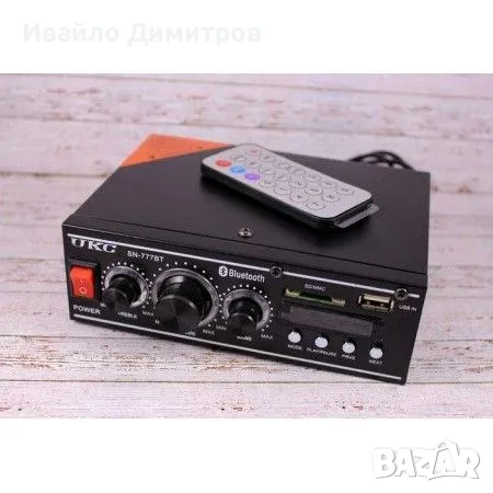 Мини стерео усилвател SN-777BT Bluetooth USB, снимка 1 - Ресийвъри, усилватели, смесителни пултове - 48417075