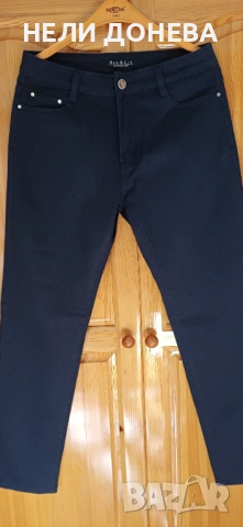 Разкошен Панталон MAX & LIU ! Модел Молив с Декорации в прекрасно синьо! НОВ!, снимка 2 - Панталони - 53142812