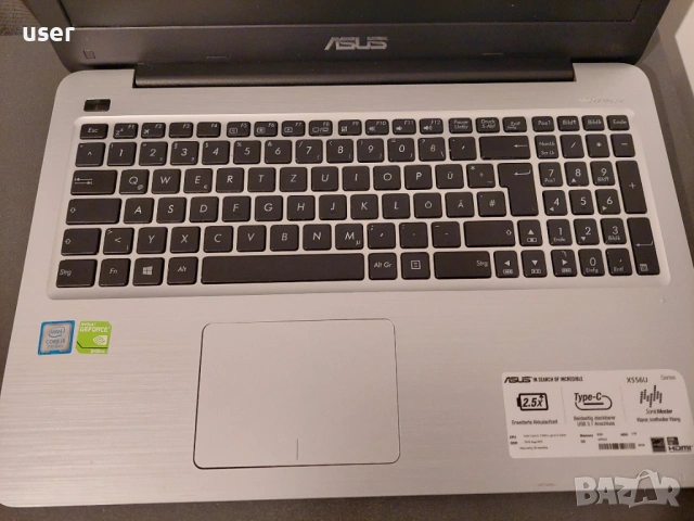 8GB RAM, Core i5-7200u, GeForce 940MX 2GB, 240GB SSD, 15.6" лаптоп Asus X556U, снимка 3 - Лаптопи за работа - 53979306