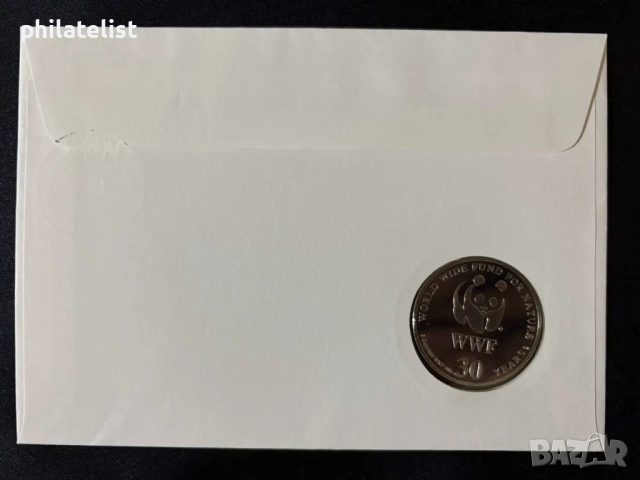 Ангуила - морска костенурка , 30 години WWF медал – Numisbrief, снимка 3 - Нумизматика и бонистика - 52057355