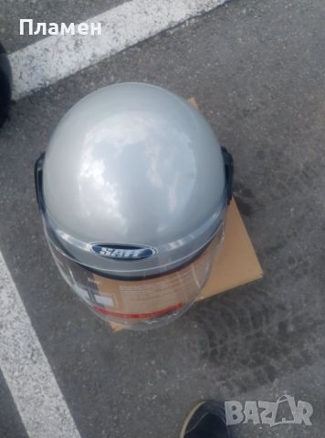 Шлем, каска за мотор скутер мотопед с визьор SAFE сива, черна,, снимка 8 - Аксесоари и консумативи - 36676838